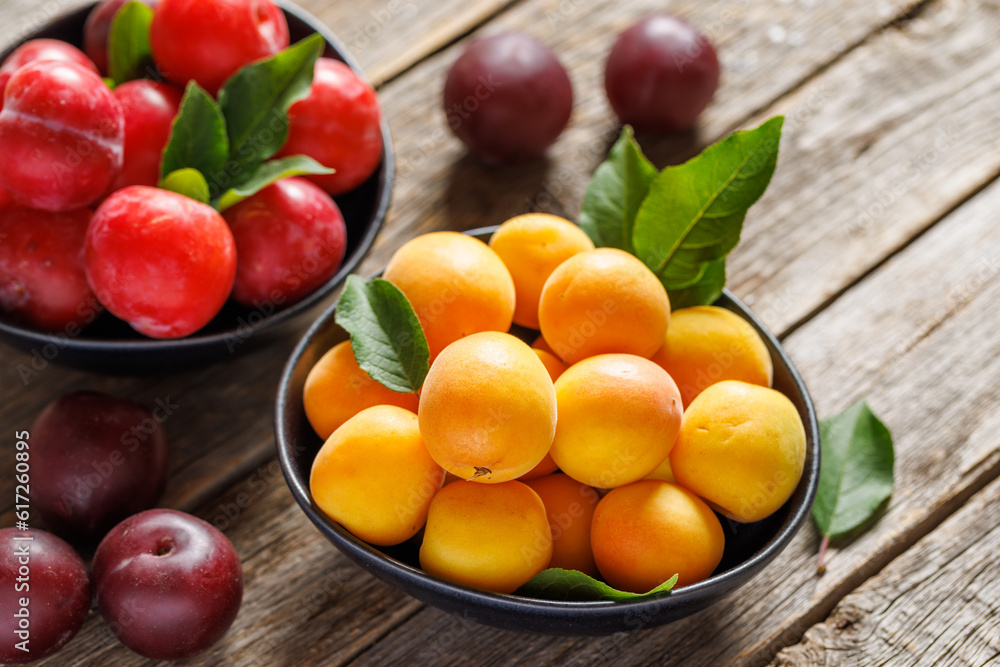 Colorful plums