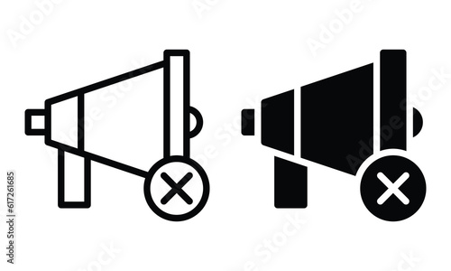 Ad block icon with outline and glyph style.