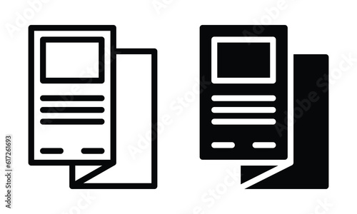 Brochure icon with outline and glyph style.