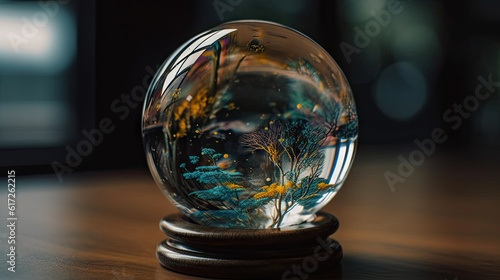 a colofull glass marble photo