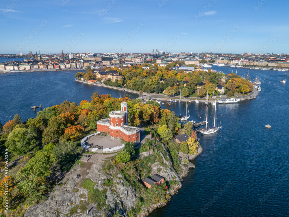beautiful historical Kastellet citadel on islet Kastellholmen in central Stockholm Sweden