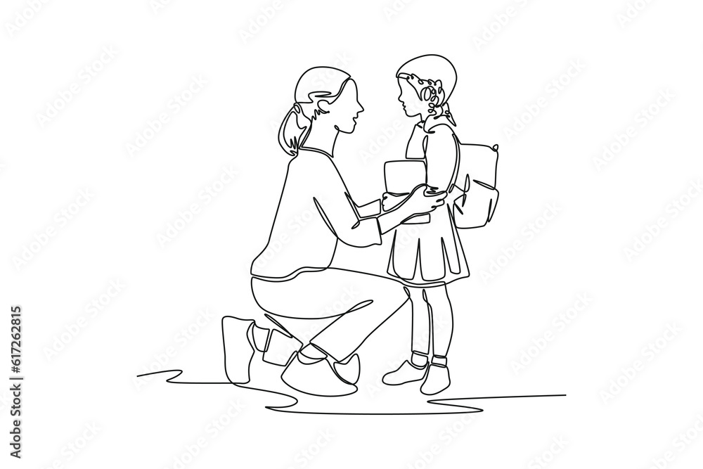 Continuous one line drawing Back to school concept. Single line draw design vector graphic illustration. Continuous one line drawing Back to school concept. Single line draw design vector graphic illustration.