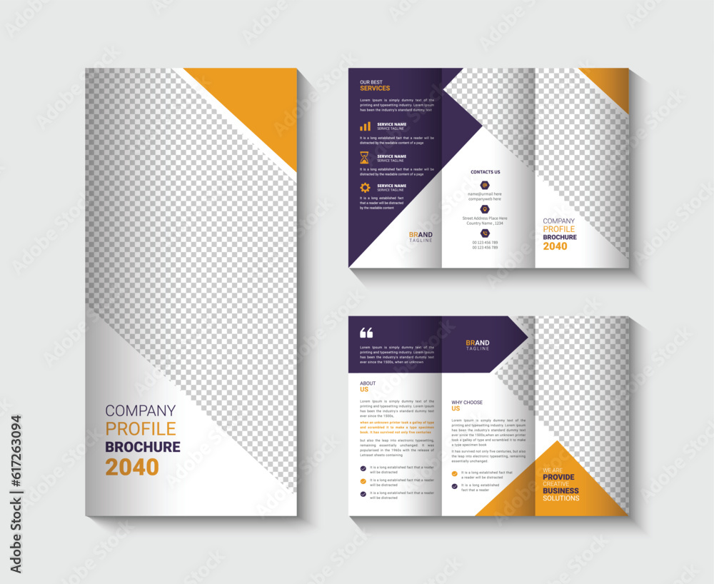 Modern trifold brochure design template Modern trifold brochure design template