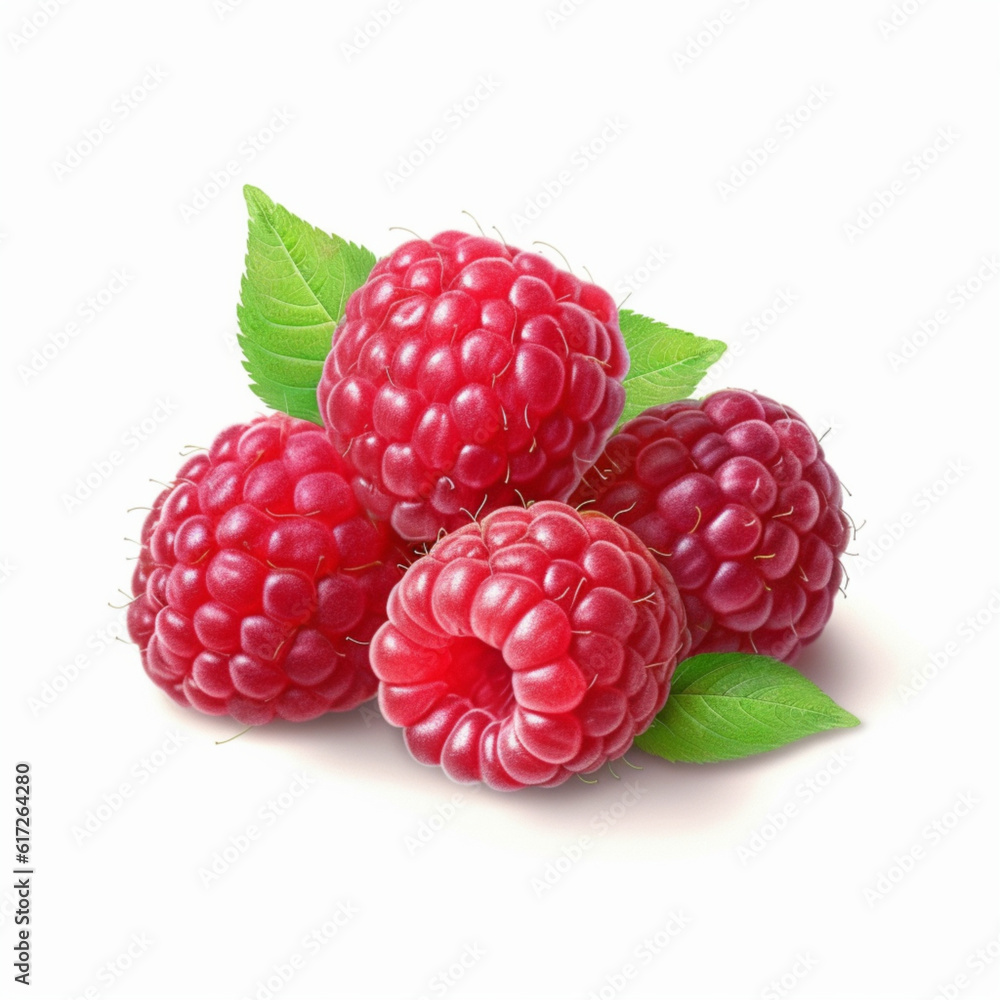 Illustration, AI generation. a bunch of raspberries. Illustration, AI generation. a bunch of raspberries.