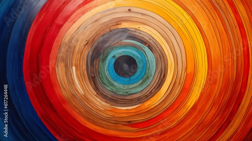Print op canvas Ripple Effect: An abstract image of concentric circles expanding outward, symbol