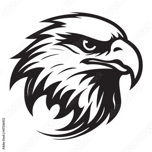 the silhouette of an eagle's head that has a simple but very clear shape depicts that it's an eagle's head