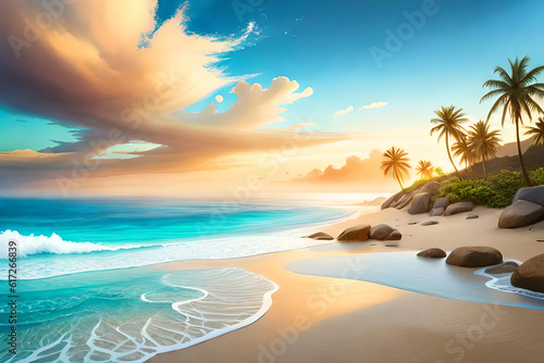 Creative summer beach background