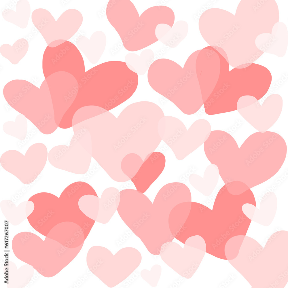 Valentine's day style with many pink heart illustration background
