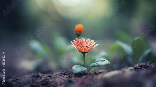 Gerbera flower with bokeh background,vintage tone