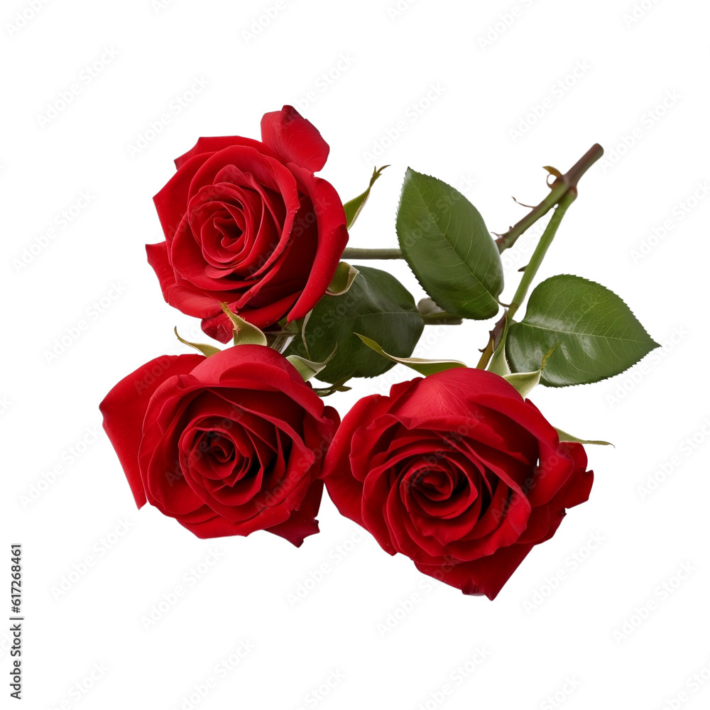 side view of red color roses isolated on white background - 1 side view of red color roses isolated on white background - 1
