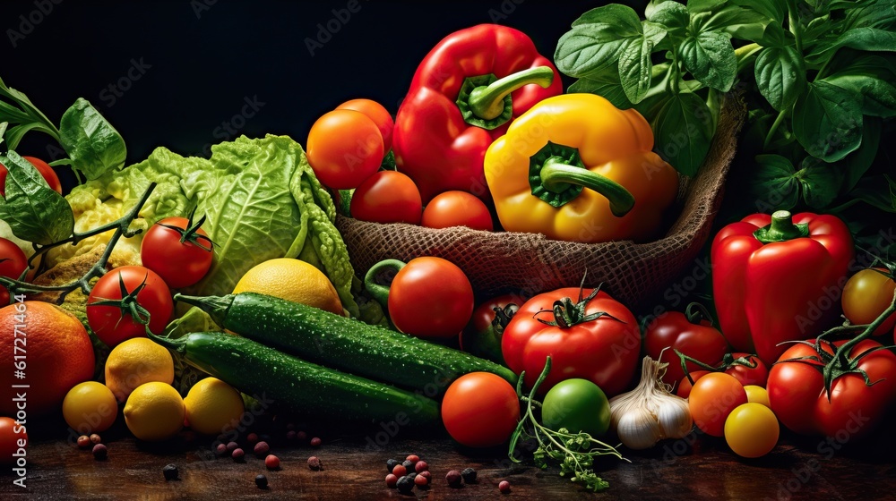 food, vegetable, tomato, fresh, vegetables, healthy, pepper, isolated, fruit, cabbage, green, 