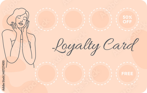 Loyalty card for skincare and beauty salon vector