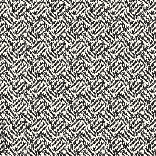 Monochrome Ikat Textured Checkered Pattern