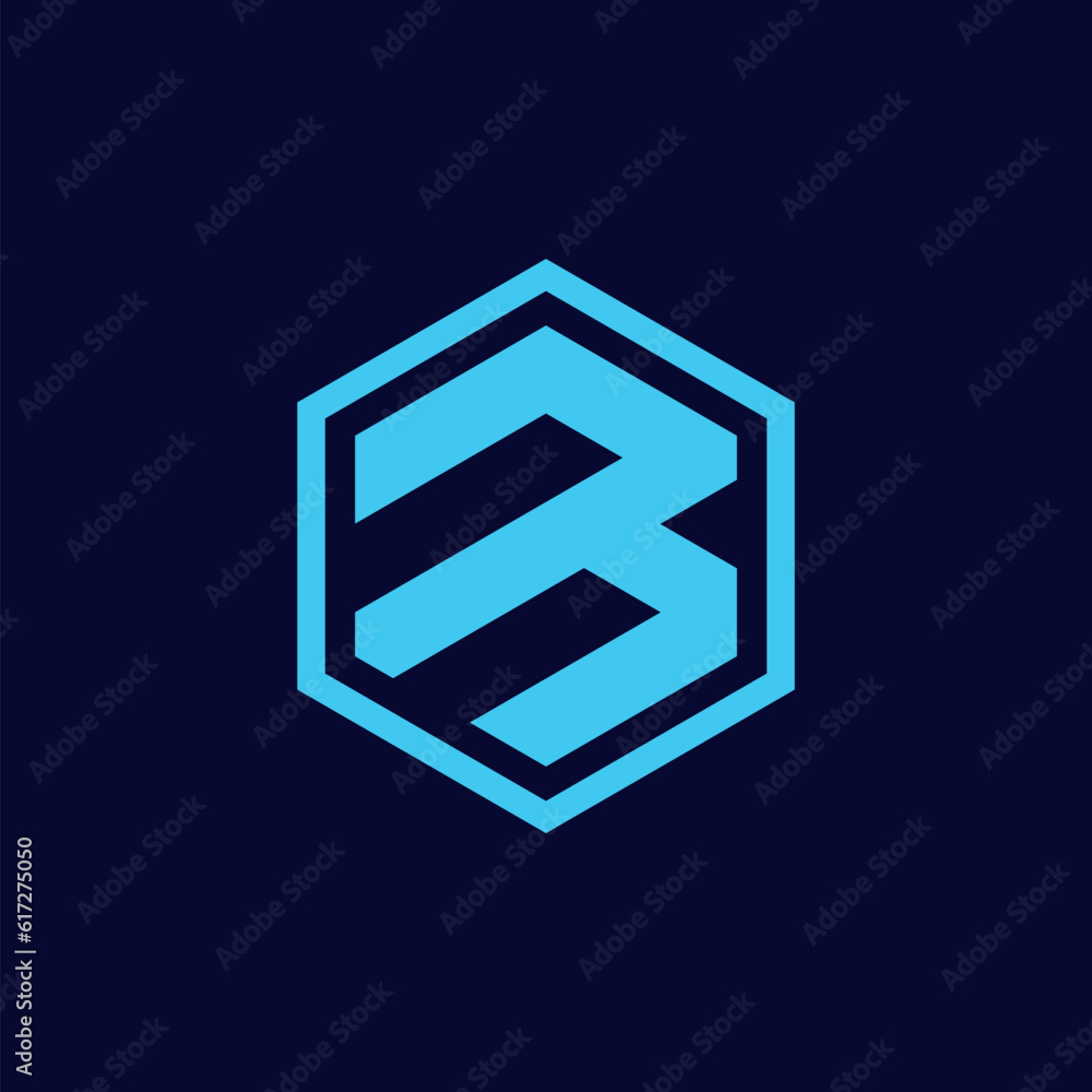 technology letter b logo design and hexagonal shape technology letter b logo design and hexagonal shape