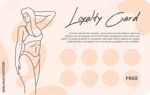 Spa salon or epilation center loyalty card vector