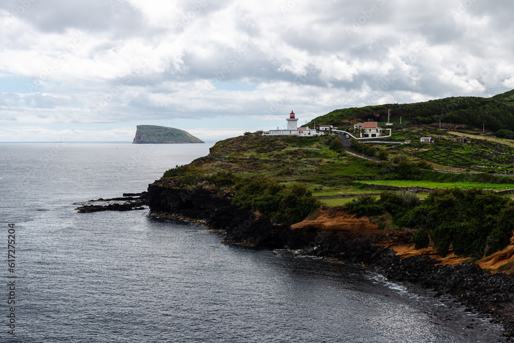 Panoramic view of the southern coast of the Island of Terceira in Azores, Portugal