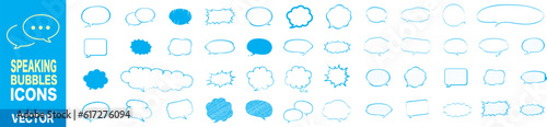Speaking, communication, speech bubble, talking, conversation and discussion icon set.