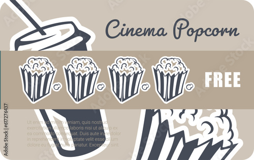 Cinema popcorn free, loyalty card for clients
