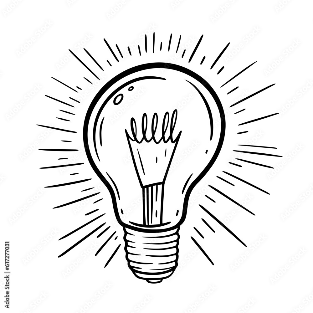 Hand drawn lamp sign sketch art vector illustration Hand drawn lamp sign sketch art vector illustration