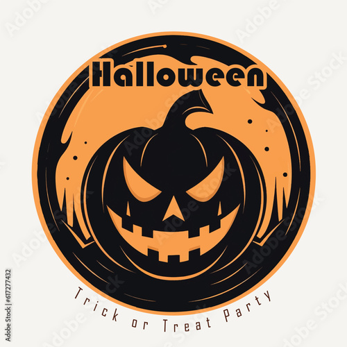 Halloween pumpkins. Halloween Icons and symbols  Witch  Haunted House  Pumpkins and Bats. Halloween Holiday Design.