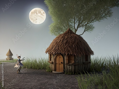 Fairy hut, Generative AI Illustration