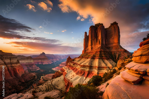 Print op canvas Majestic Sandstone Formations