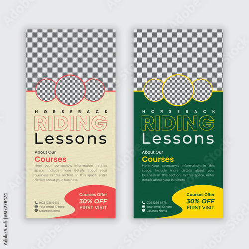 Horse riding lessons Rack Card/dl flyer/poster/leaflet Template