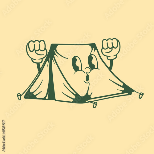 Vintage character design of tent