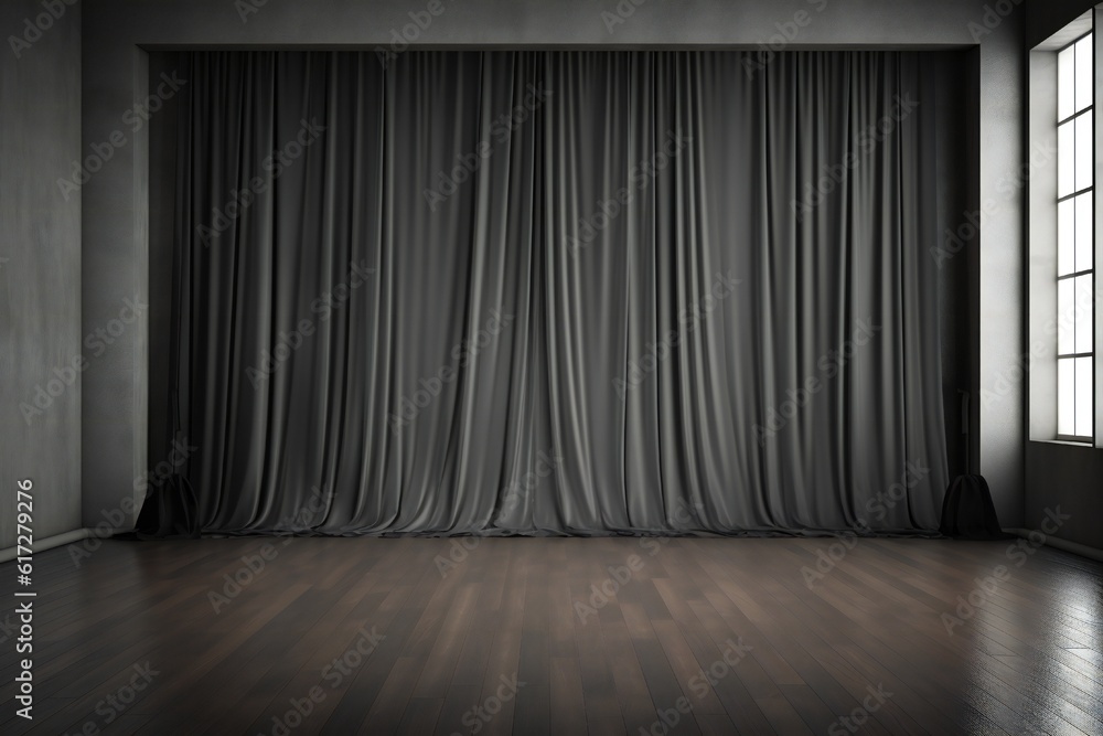 Blank dark gray studio backdrop Generative AI Blank dark gray studio backdrop Generative AI