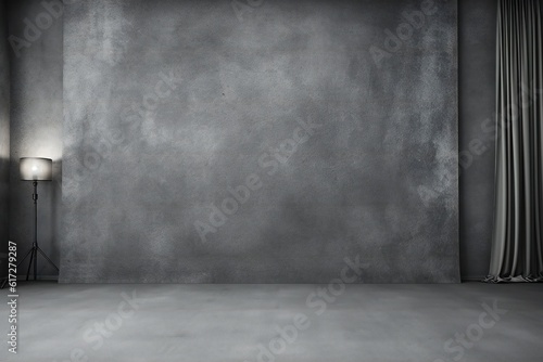 Blank dark gray studio backdrop Generative AI © LayerAce.com