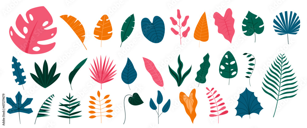 Naklejka premium Simple Tropical Leaves 2
