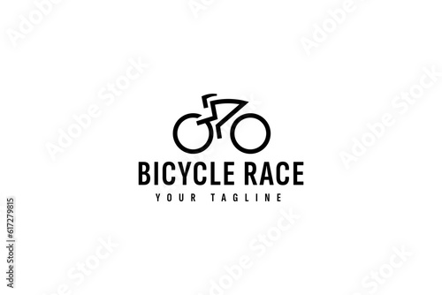 Bicycle race logo vector icon illustration