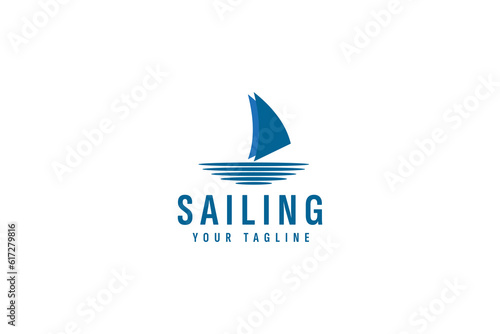 Sailing boat logo vector icon illustration