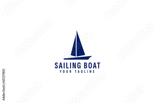 Sailing boat logo vector icon illustration