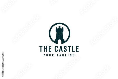 Castle logo vector icon illustration