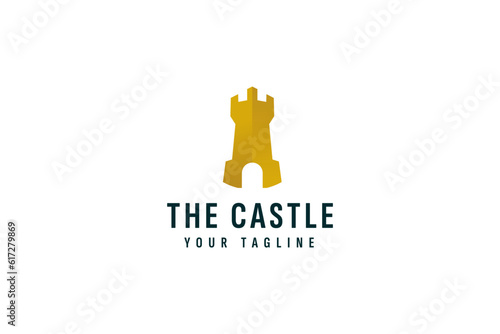Castle logo vector icon illustration