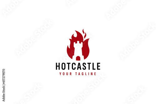 Castle logo vector icon illustration
