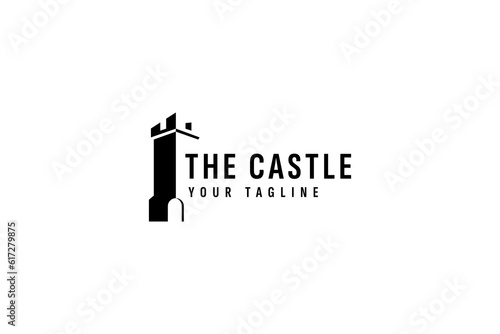Castle logo vector icon illustration