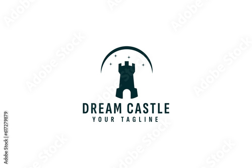 Dream castle logo vector icon illustration