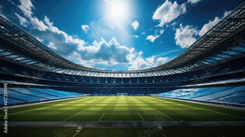 Empty Football stadium with seats.