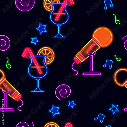 Night club or karaoke bar entertainment print