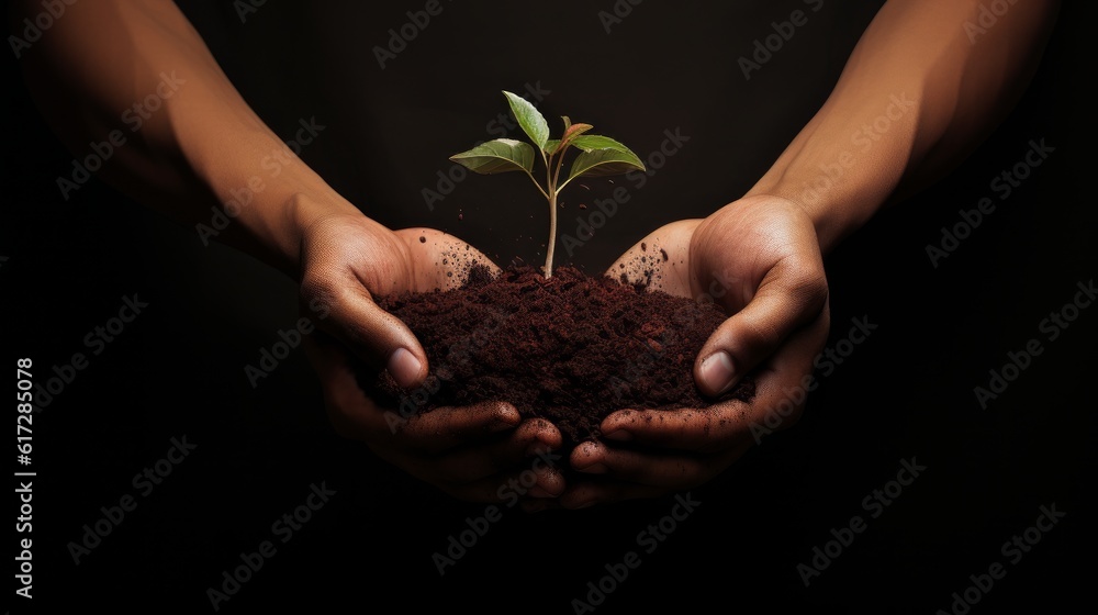 Cultivating Compassion: A minimalistic artwork featuring hands gently planting seeds in a nurturing environment, symbolizing the cultivation of compassion and kindness in society | generative ai Cultivating Compassion: A minimalistic artwork featuring hands gently planting seeds in a nurturing environment, symbolizing the cultivation of compassion and kindness in society | generative ai