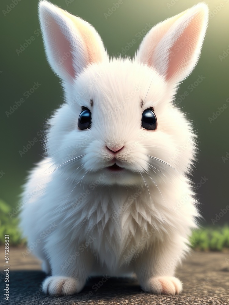 Fototapeta premium Cute adorable little rabbit cub, Generative AI