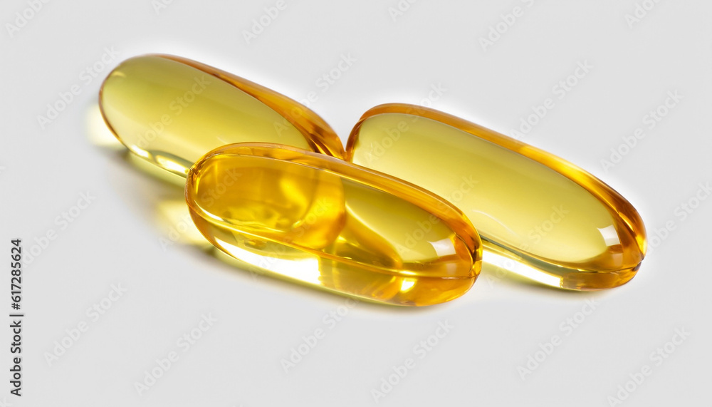 Fish oil pill, omega 3, isolated on white background Fish oil pill, omega 3, isolated on white background