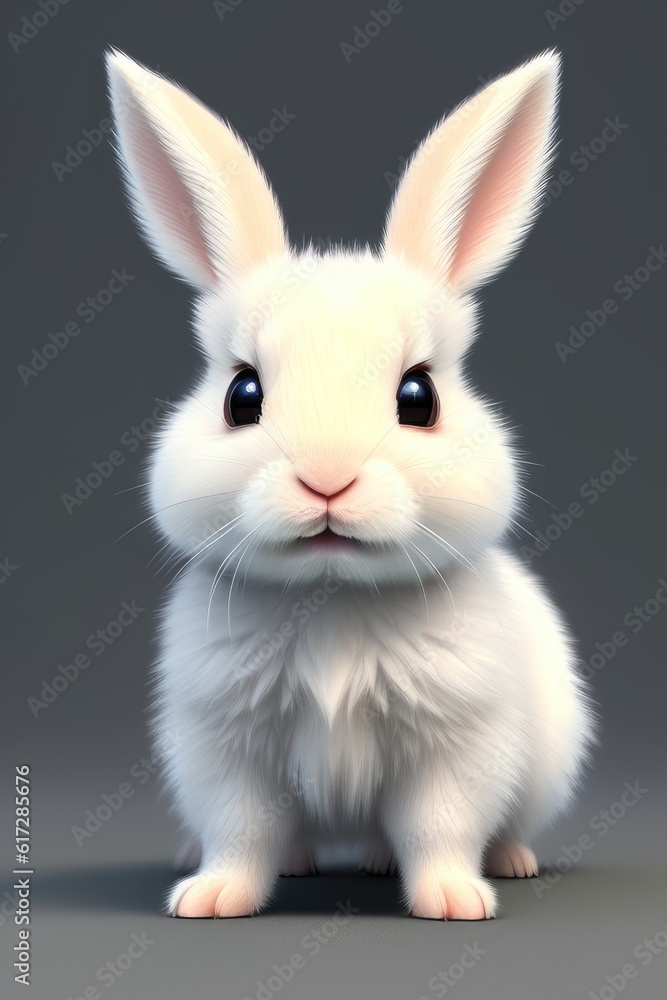 Cute adorable little rabbit cub, Generative AI Cute adorable little rabbit cub, Generative AI