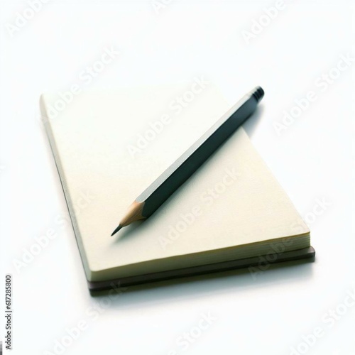 picture of notebook and pen in white background
