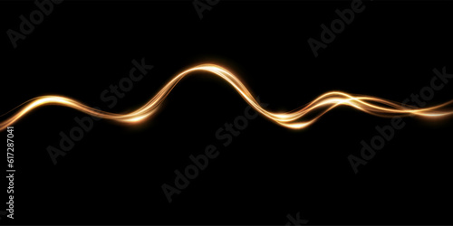 Abstract light speed motion effect.Gold color spiral glow effect.Magic shiny line.