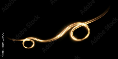 Abstract light speed motion effect.Gold color spiral glow effect.Magic shiny line.