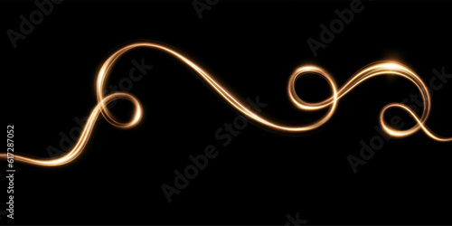 Abstract light speed motion effect.Gold color spiral glow effect.Magic shiny line.