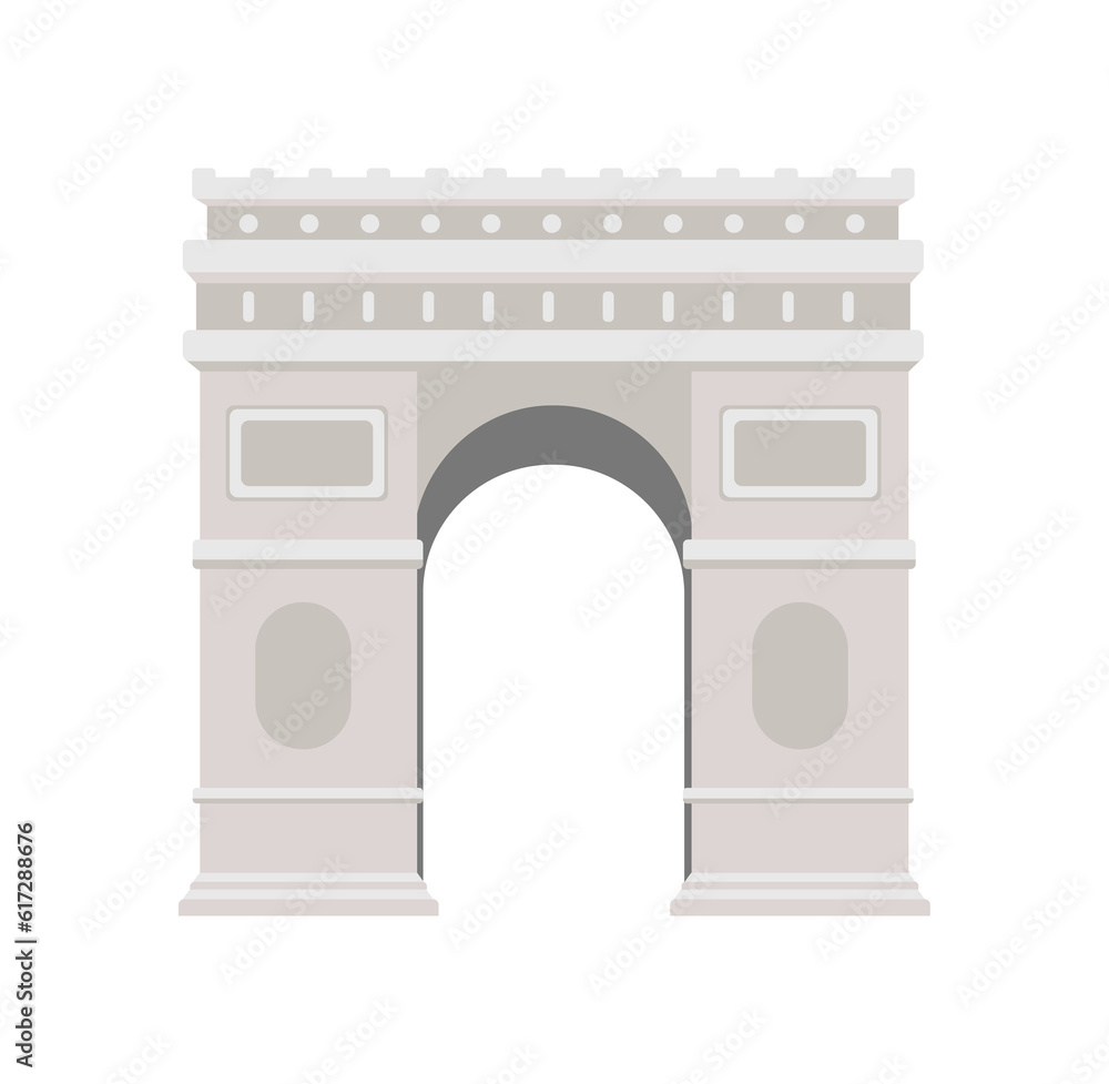Arc de Triomphe - France , Paris / World famous buildings illustration / png
